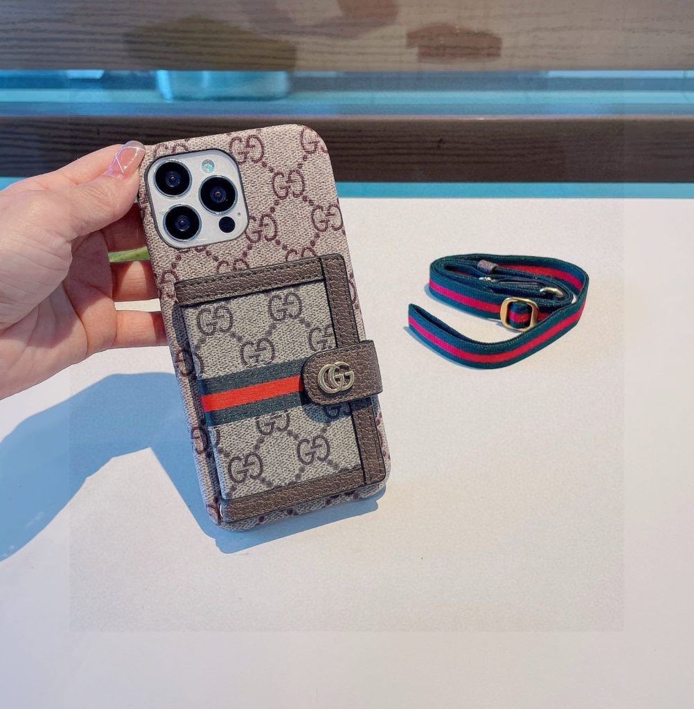 iPhoneケースGUCCI ファッションスマホケース カード収納 多機能 ストラップ付き 🎁 - 画像 5