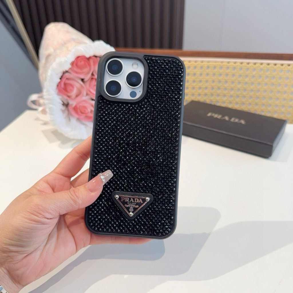 iPhoneケース✨華やかなPRADA iPhoneケース ブラック 2色入 - 画像 3