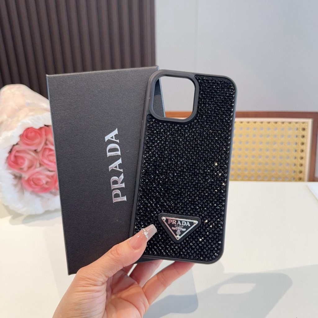 iPhoneケース✨華やかなPRADA iPhoneケース ブラック 2色入 - 画像 6