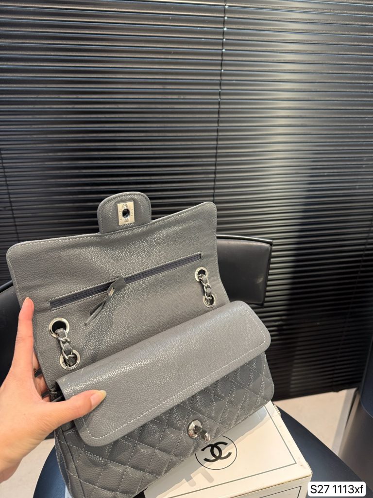 シャネル キャビア シャネル ロングチェーン レディース バッグ グレー 2色入 🖤 - 画像 8