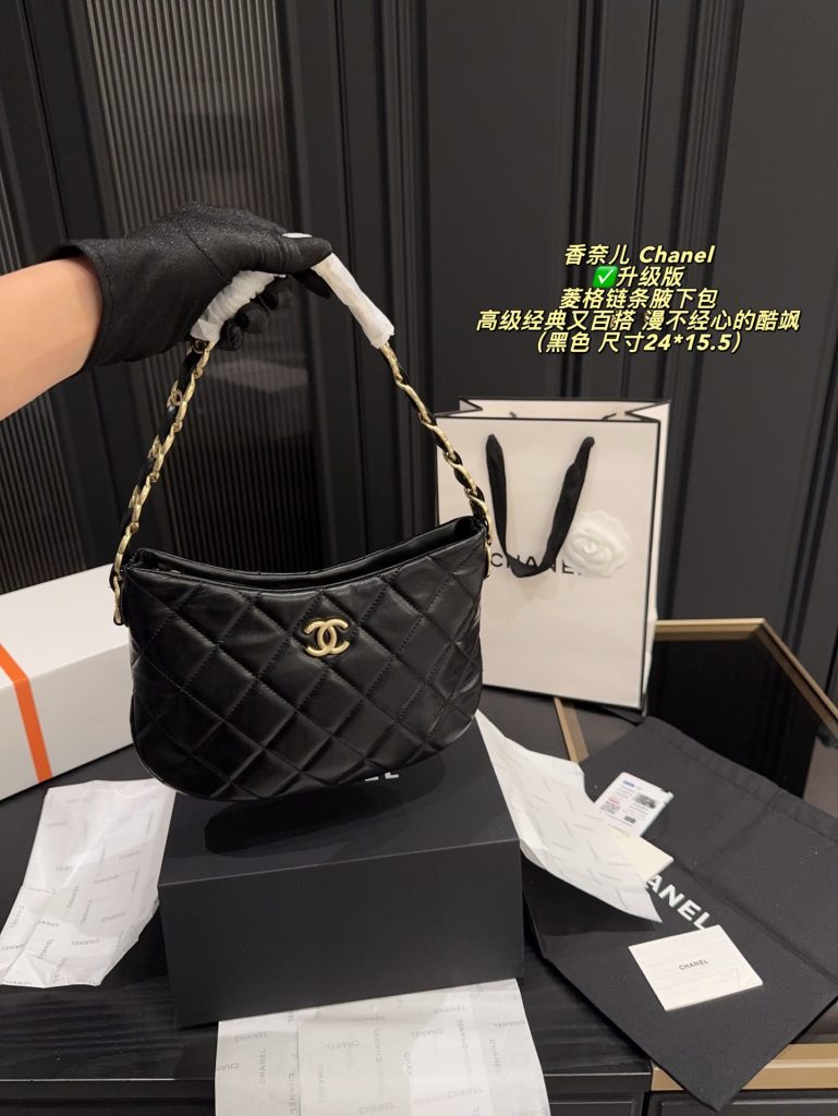 黒のChanel マトラッセ ハンドバッグ 24*15.5cm 💼✨ - 画像 2