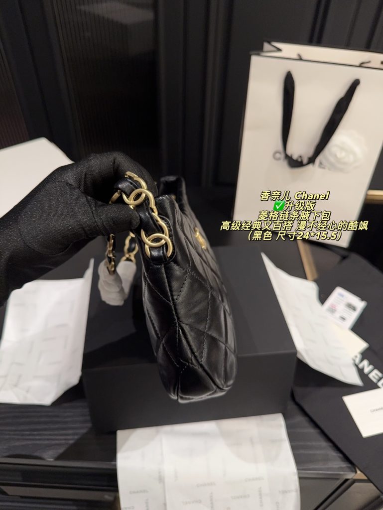黒のChanel マトラッセ ハンドバッグ 24*15.5cm 💼✨ - 画像 4