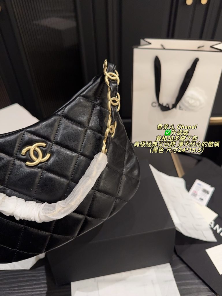 黒のChanel マトラッセ ハンドバッグ 24*15.5cm 💼✨ - 画像 5