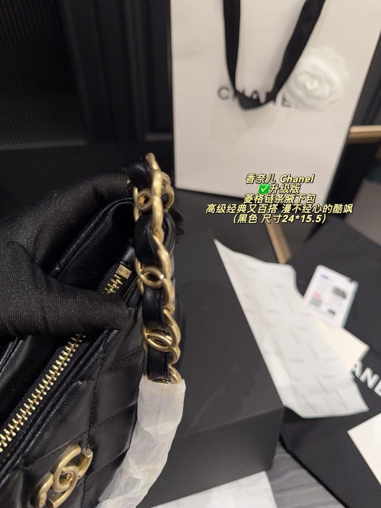 黒のChanel マトラッセ ハンドバッグ 24*15.5cm 💼✨ - 画像 7