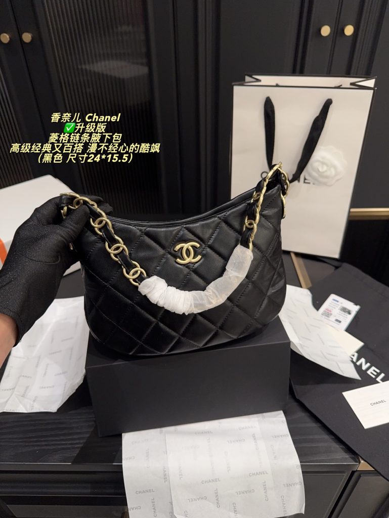 黒のChanel マトラッセ ハンドバッグ 24*15.5cm 💼✨ - 画像 8