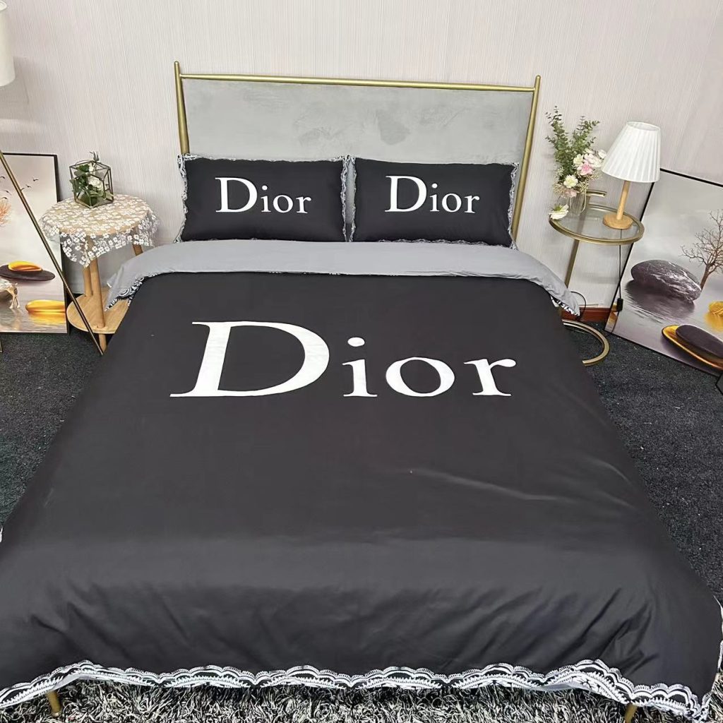 ディオール 　Dior　掛け布団カバーセット4点　ダブルサイズ/キングサイズベッド　コットン100％　ベッドカバー　オシャレ　新居寝具用品　4種類 - 画像 2