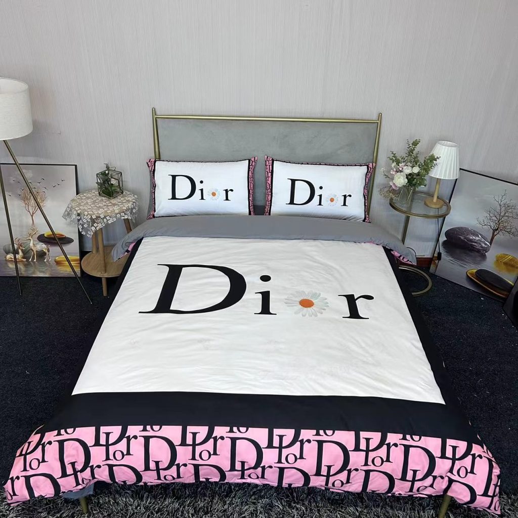 ディオール 　Dior　掛け布団カバーセット4点　ダブルサイズ/キングサイズベッド　コットン100％　ベッドカバー　オシャレ　新居寝具用品　4種類 - 画像 4