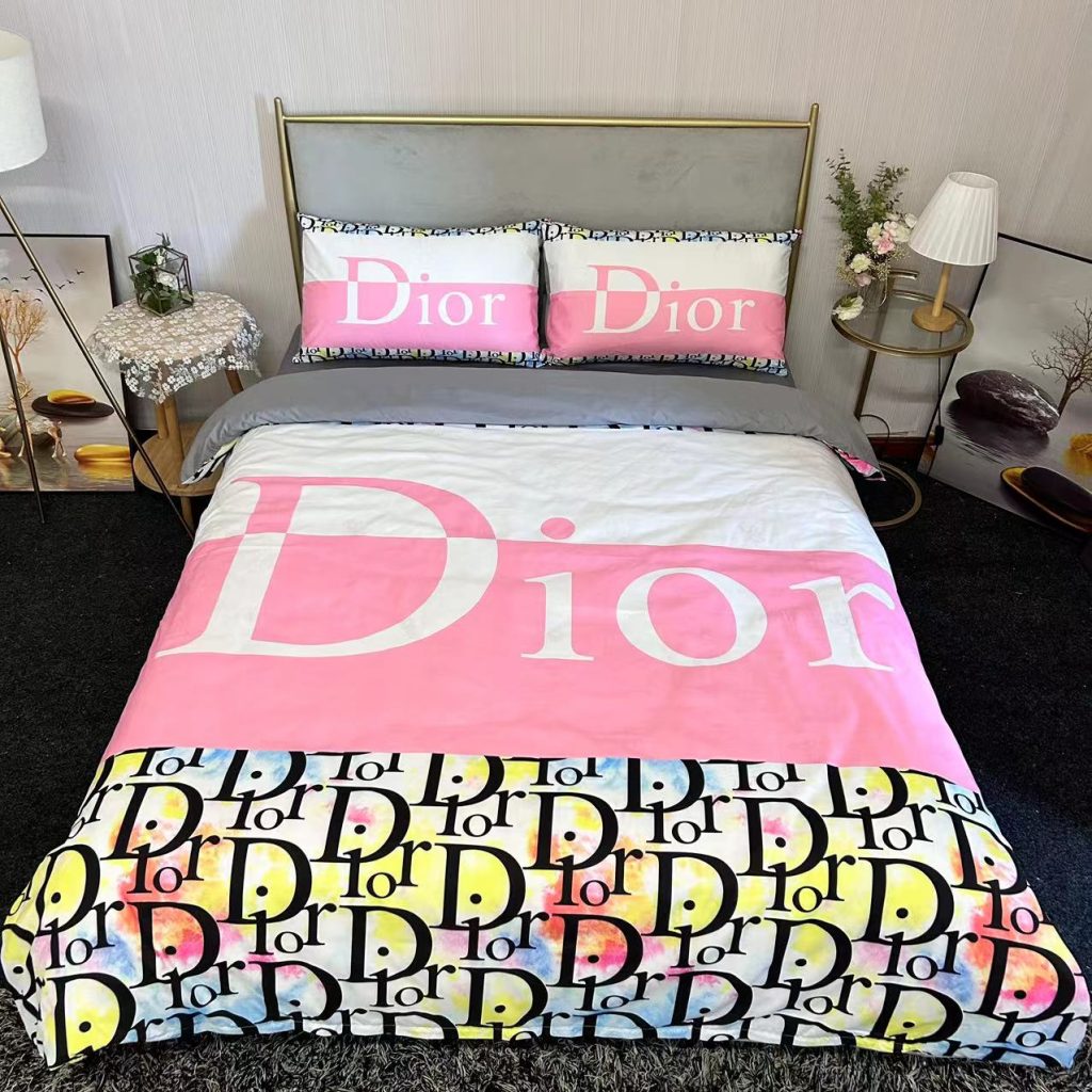 ディオール 　Dior　掛け布団カバーセット4点　ダブルサイズ/キングサイズベッド　コットン100％　ベッドカバー　オシャレ　新居寝具用品　4種類 - 画像 5