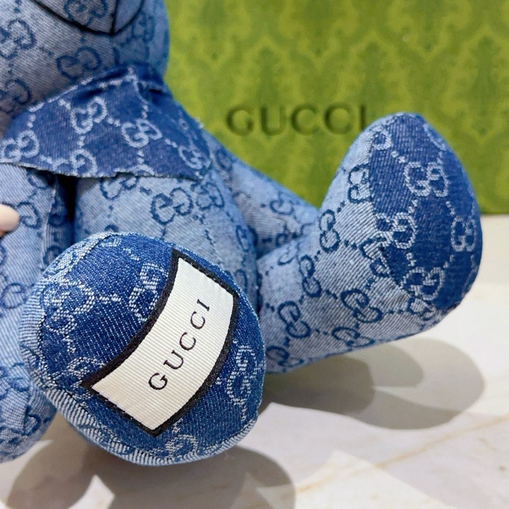 GUCCI デニム ベア おもちゃ ブルーレッド 1色入 🧸 - 画像 3
