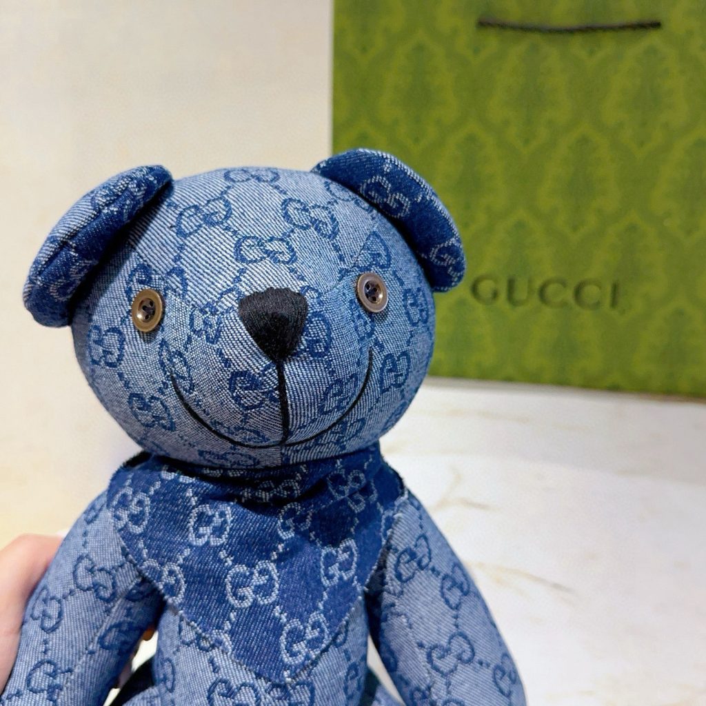 GUCCI デニム ベア おもちゃ ブルーレッド 1色入 🧸 - 画像 4