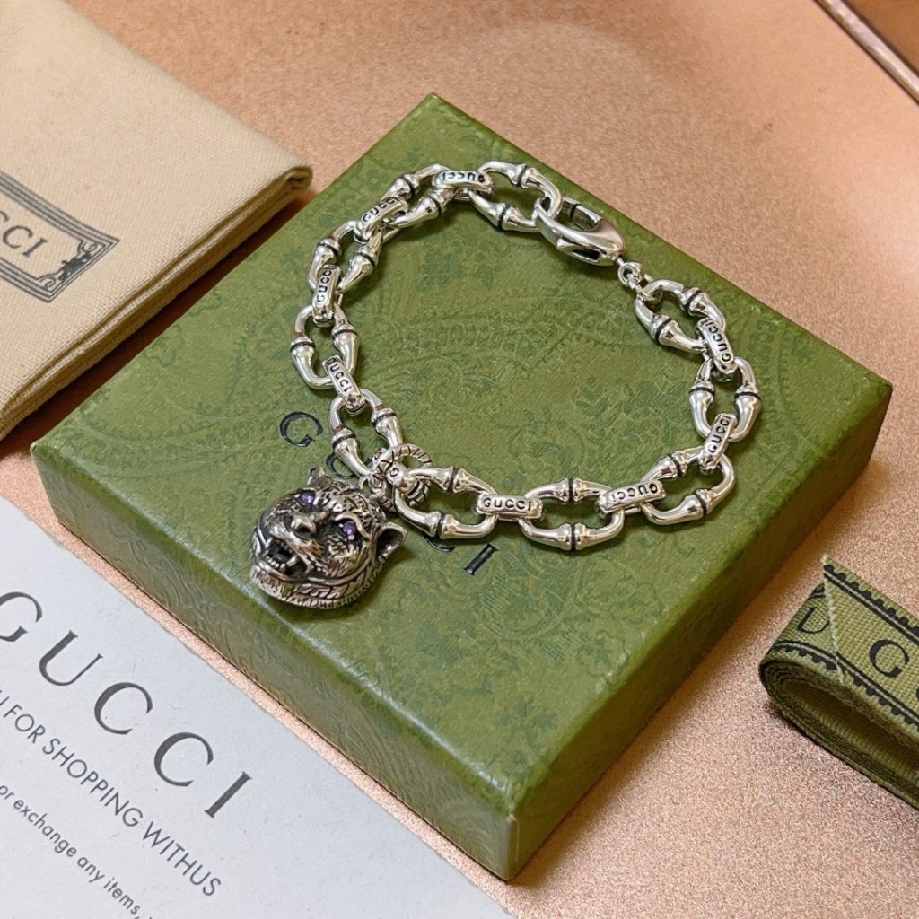 GUCCI ブレスレット チタン製 シルバー ブレスレット 2色入 🐆 - 画像 5