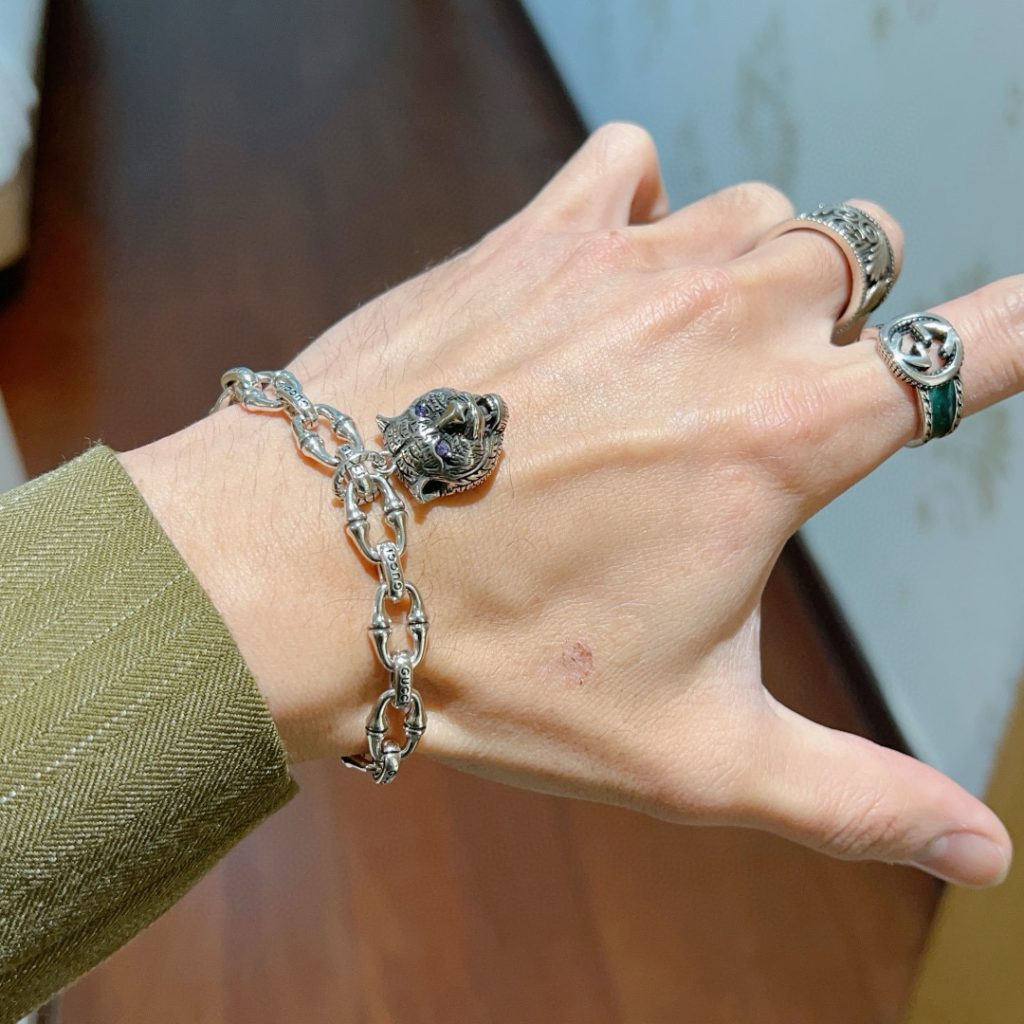 GUCCI ブレスレット チタン製 シルバー ブレスレット 2色入 🐆 - 画像 7