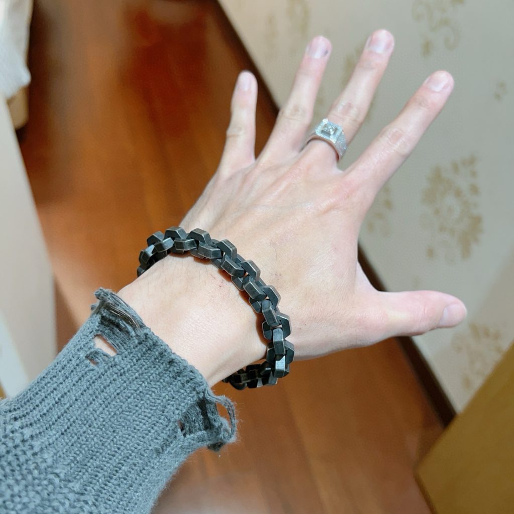 BALenciaga ブレスレット メンズ チェーンデザイン レザー風仕上げ 1色入 💎 - 画像 3