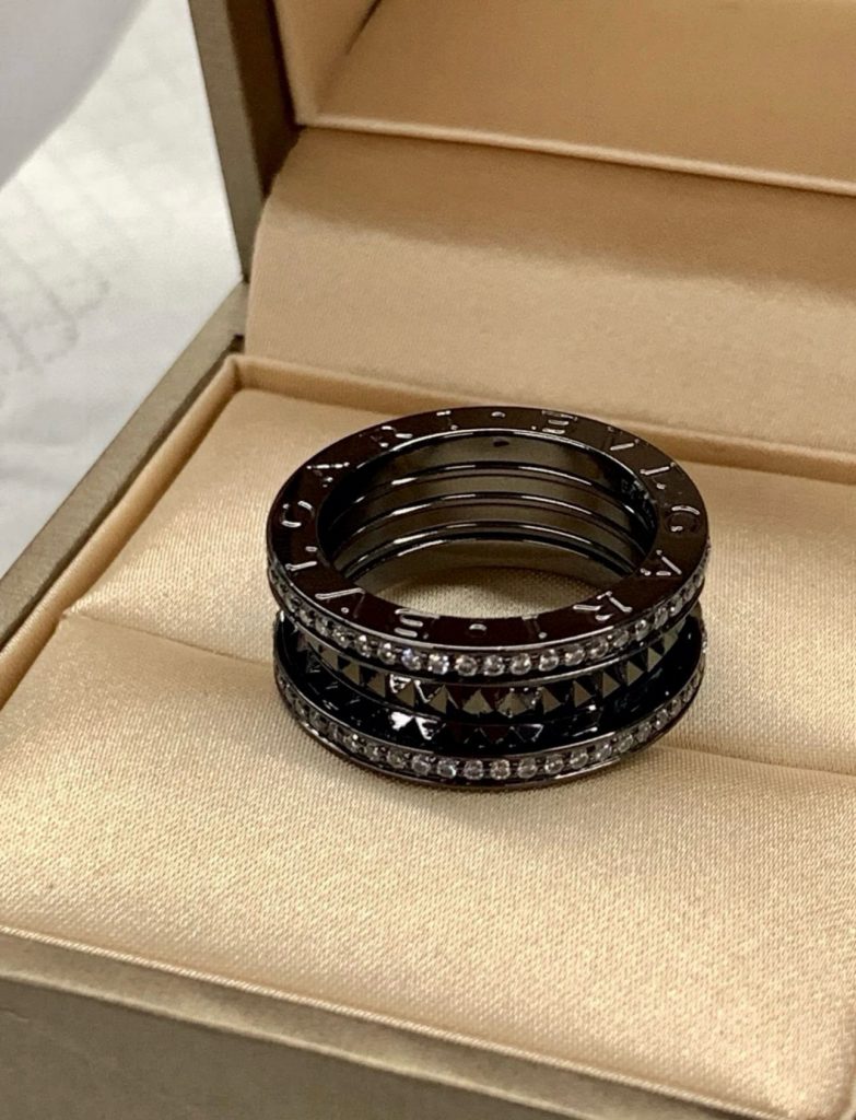 BVLGARI リング 3本セット ブラック ダイヤモンド 4色入 💎 - 画像 4