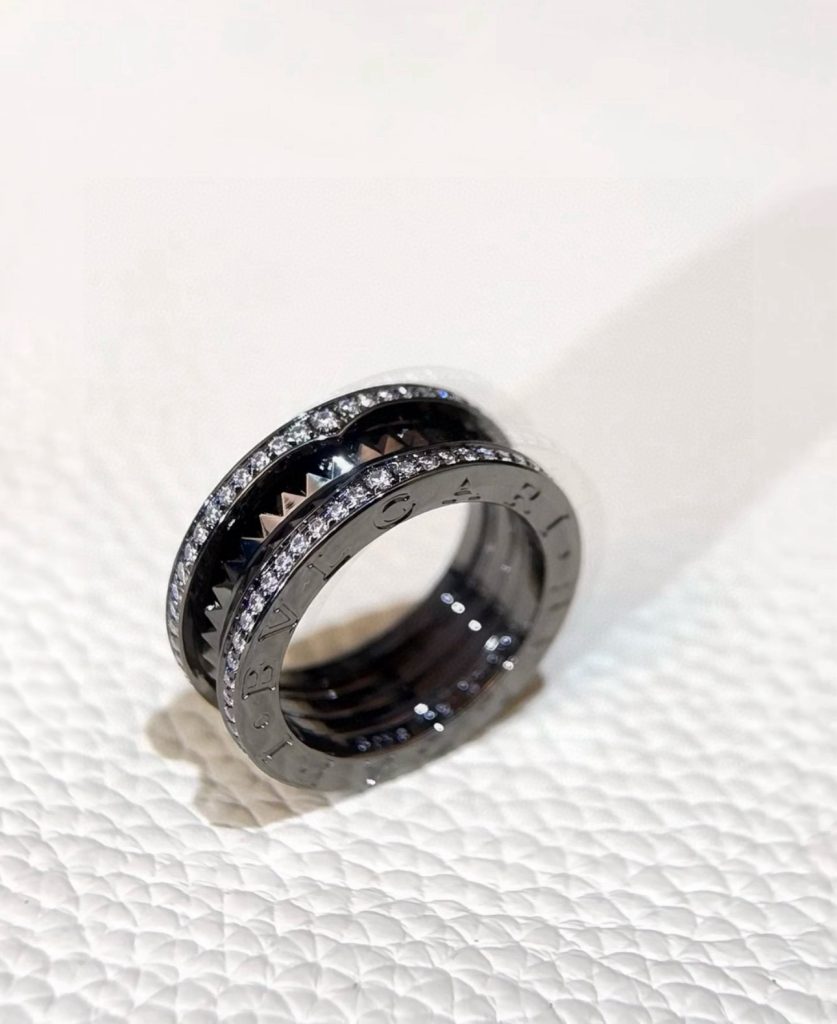 BVLGARI リング 3本セット ブラック ダイヤモンド 4色入 💎 - 画像 7