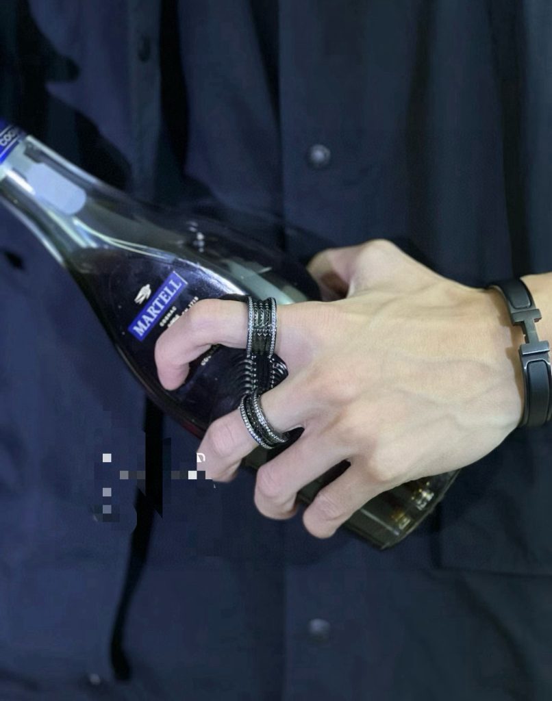 BVLGARI リング 3本セット ブラック ダイヤモンド 4色入 💎 - 画像 8