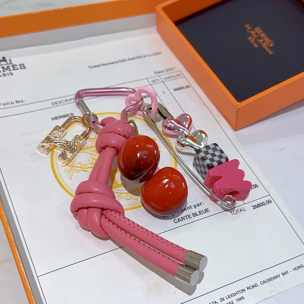 HERMES ピンク キーホルダー 6点セット 🍒 - 画像 2