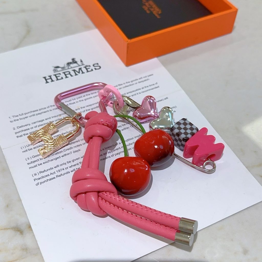 HERMES ピンク キーホルダー 6点セット 🍒 - 画像 4