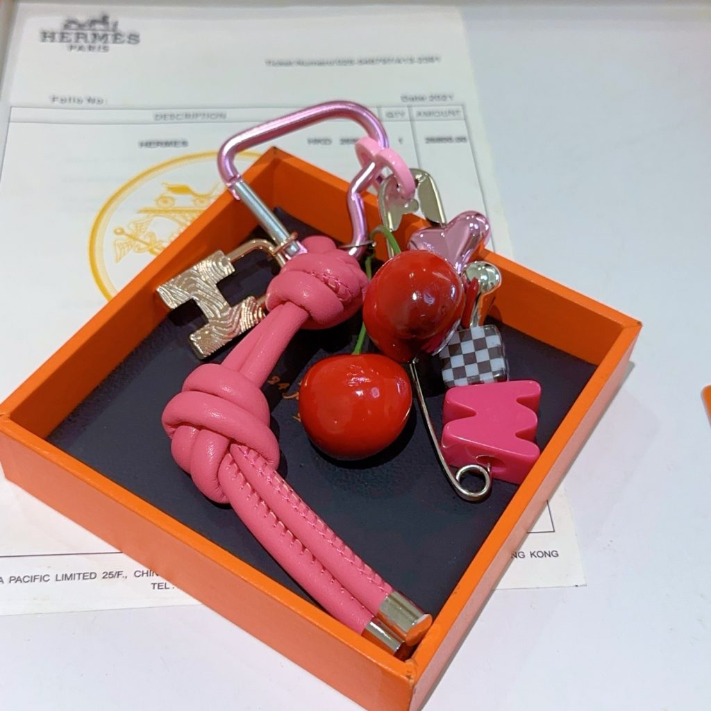 HERMES ピンク キーホルダー 6点セット 🍒 - 画像 5