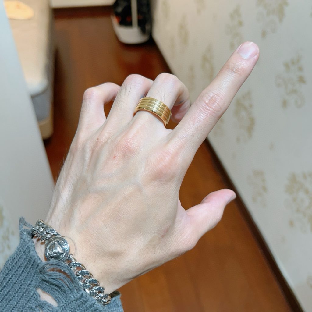 BVLGARI リング 4本線デザイン 一粒リング ゴールド 1本入 💎 - 画像 8