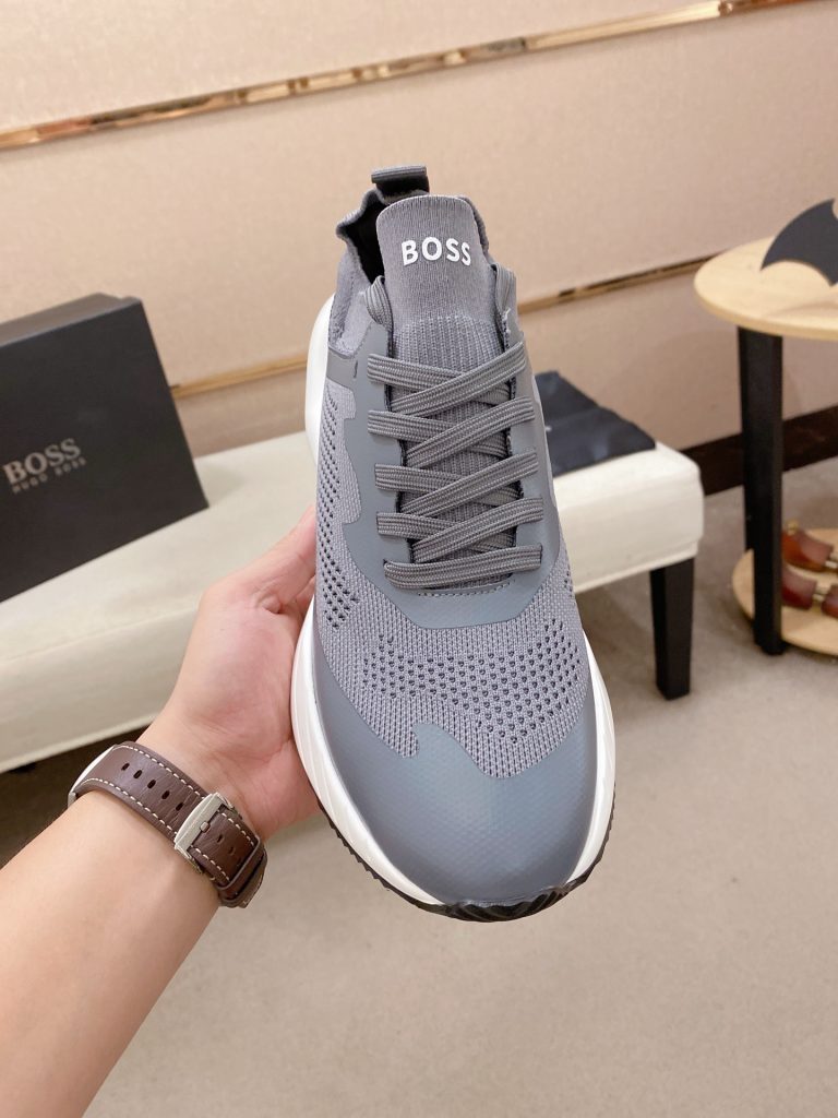 HUGO BOSS メンズ スニーカー ライトグレー メッシュ素材 40サイズ 《新作》 - 画像 2