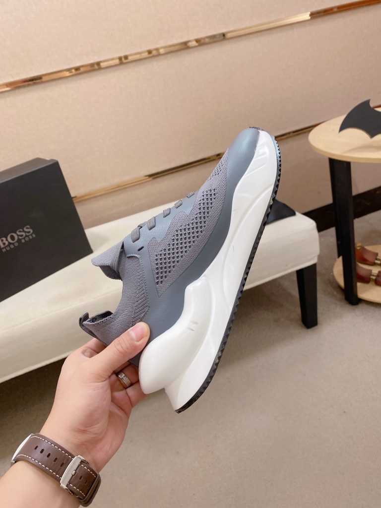 HUGO BOSS メンズ スニーカー ライトグレー メッシュ素材 40サイズ 《新作》 - 画像 5