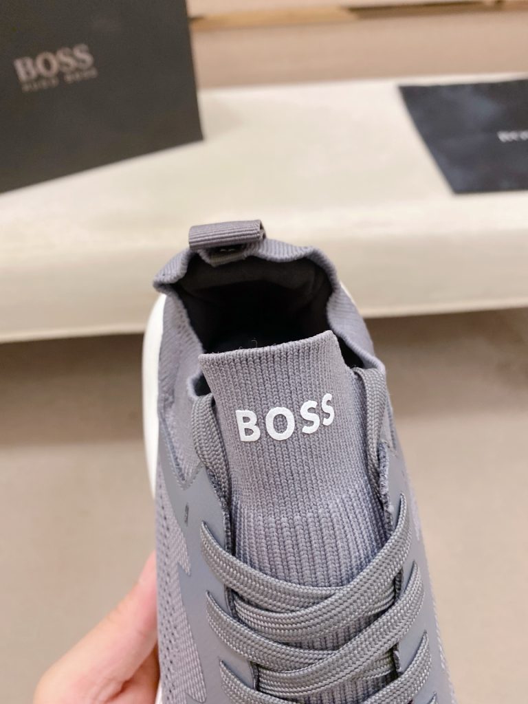 HUGO BOSS メンズ スニーカー ライトグレー メッシュ素材 40サイズ 《新作》 - 画像 6