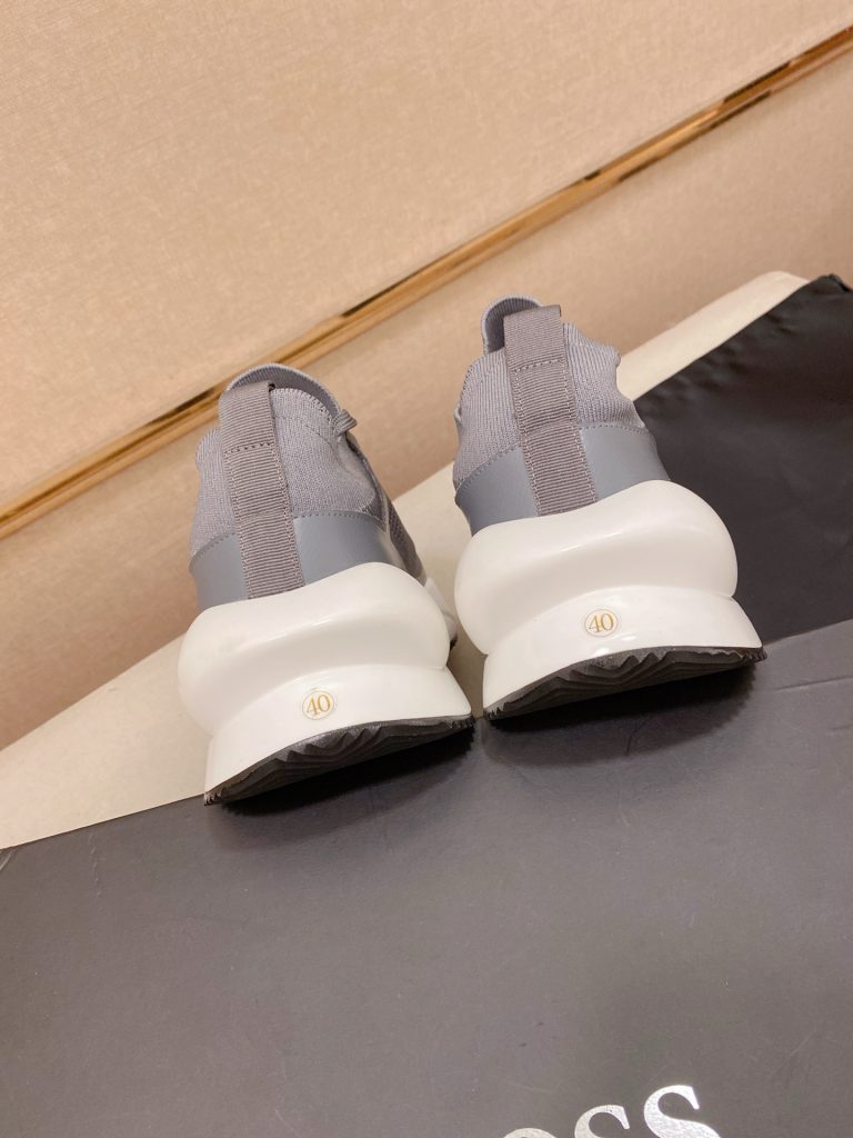 HUGO BOSS メンズ スニーカー ライトグレー メッシュ素材 40サイズ 《新作》 - 画像 8