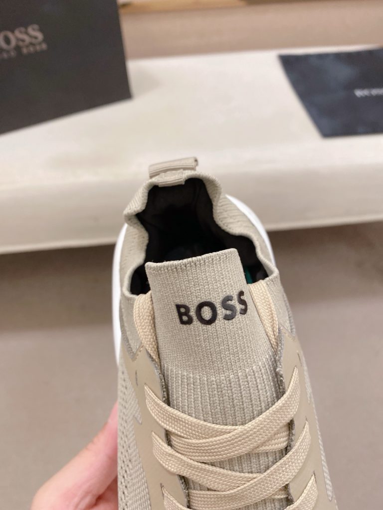 ボス メンズ スニーカー ベージュ 白いソール 人気の厚底デザイン 40サイズ 🏃‍♂️ - 画像 6