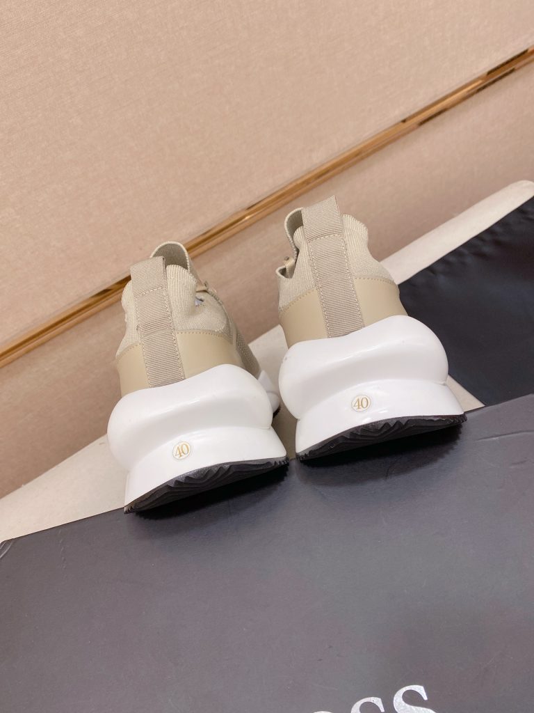 ボス メンズ スニーカー ベージュ 白いソール 人気の厚底デザイン 40サイズ 🏃‍♂️ - 画像 8