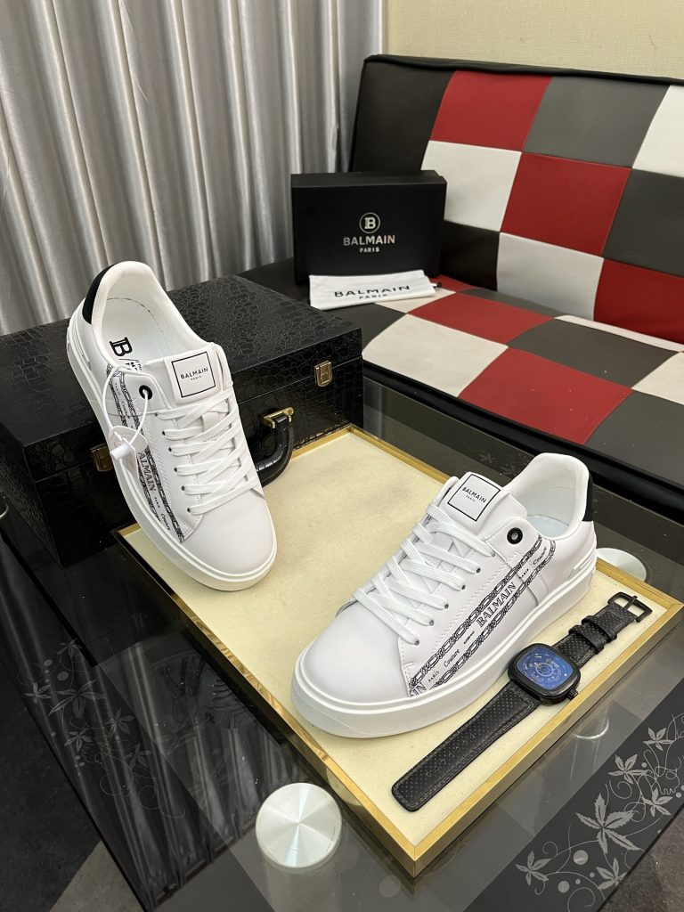 BALMAIN パリ メンズ スニーカー 白 1色 ᐅ - 画像 3