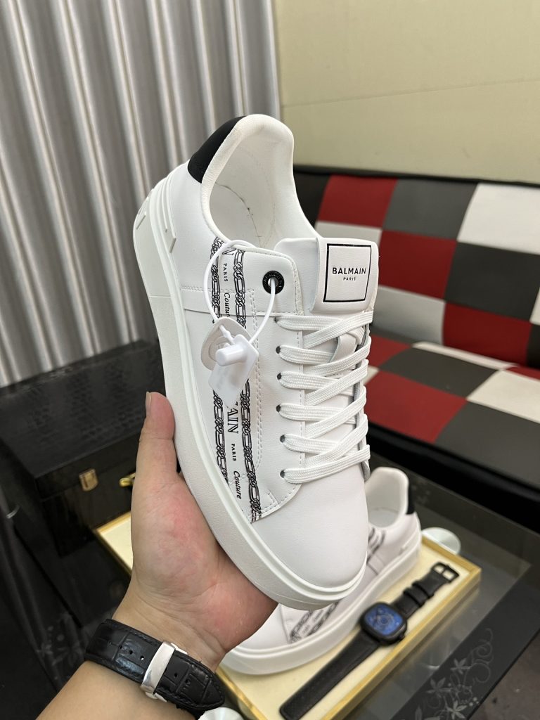BALMAIN パリ メンズ スニーカー 白 1色 ᐅ - 画像 4