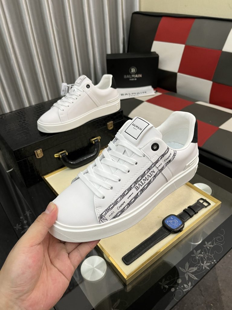 BALMAIN パリ メンズ スニーカー 白 1色 ᐅ - 画像 5