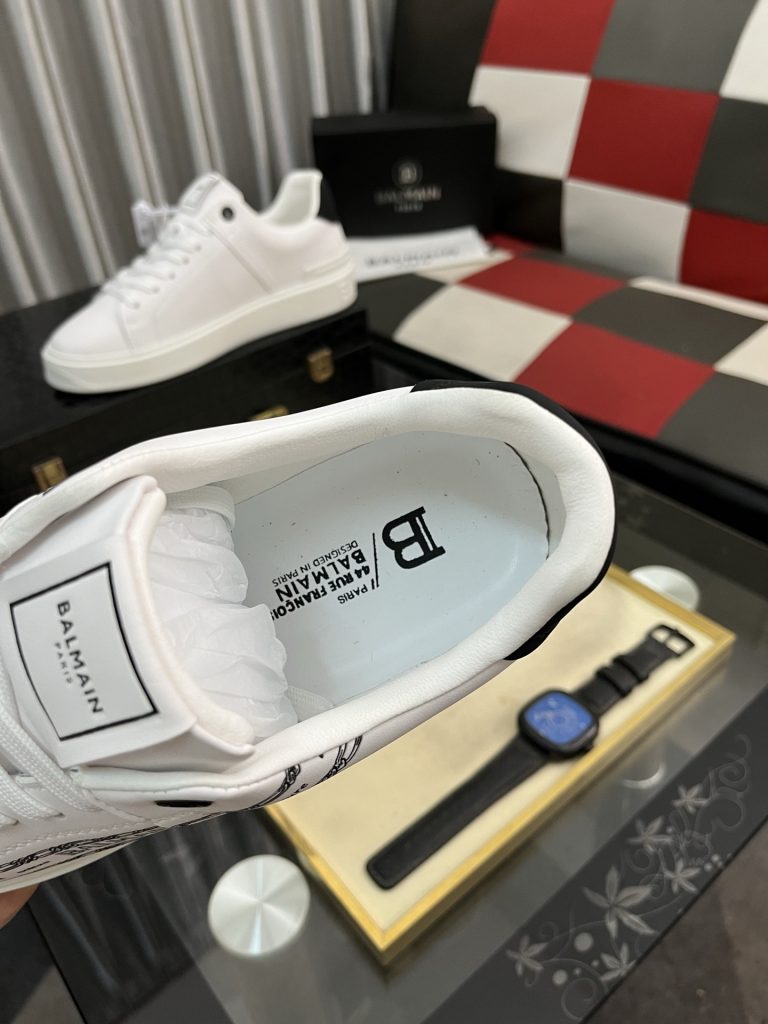 BALMAIN パリ メンズ スニーカー 白 1色 ᐅ - 画像 8