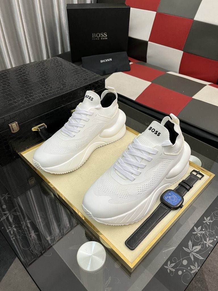 HUGO BOSS 男士运动鞋 白色 36-46 网面透气 舒适休闲鞋 🥾 - 画像 2