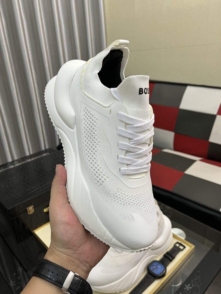 HUGO BOSS 男士运动鞋 白色 36-46 网面透气 舒适休闲鞋 🥾 - 画像 4