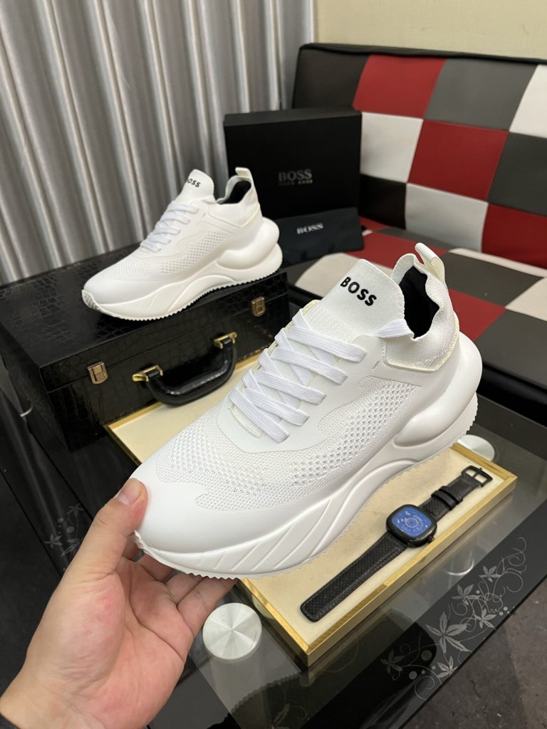 HUGO BOSS 男士运动鞋 白色 36-46 网面透气 舒适休闲鞋 🥾 - 画像 5