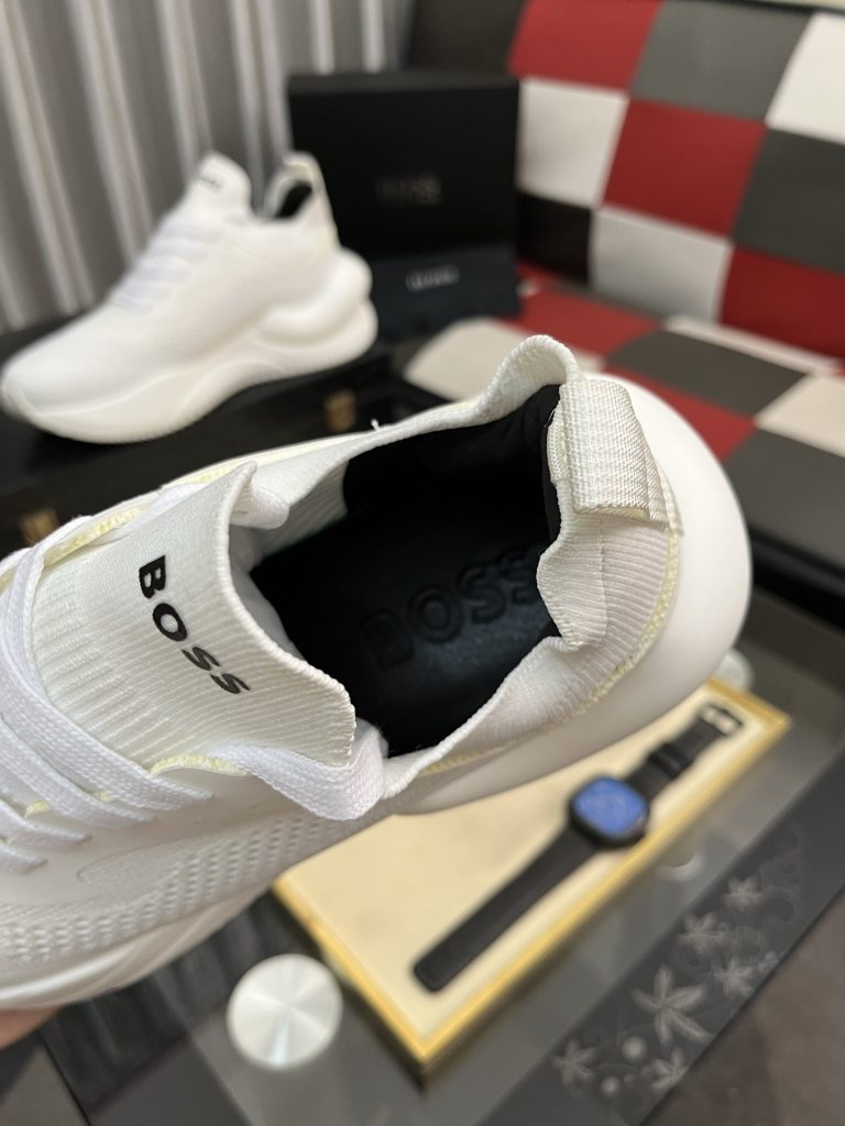 HUGO BOSS 男士运动鞋 白色 36-46 网面透气 舒适休闲鞋 🥾 - 画像 8