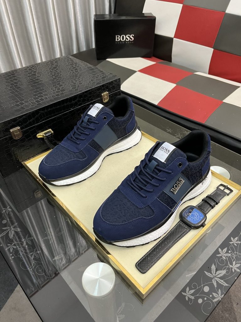 HUGO BOSS メンズ スニーカー ブルー 一足 62 本格的な履き心地 サイズ展開豊富 🦿 - 画像 2