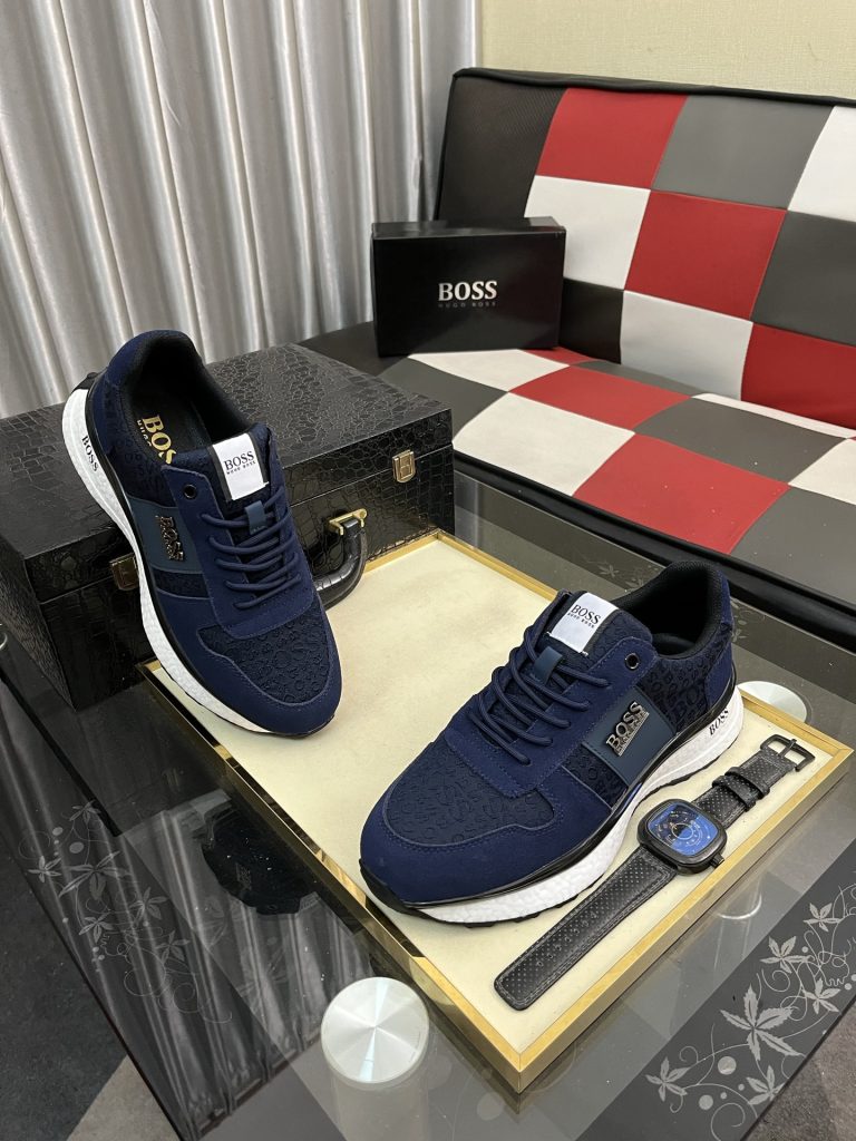 HUGO BOSS メンズ スニーカー ブルー 一足 62 本格的な履き心地 サイズ展開豊富 🦿 - 画像 3
