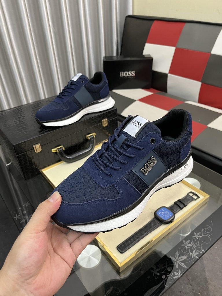 HUGO BOSS メンズ スニーカー ブルー 一足 62 本格的な履き心地 サイズ展開豊富 🦿 - 画像 5