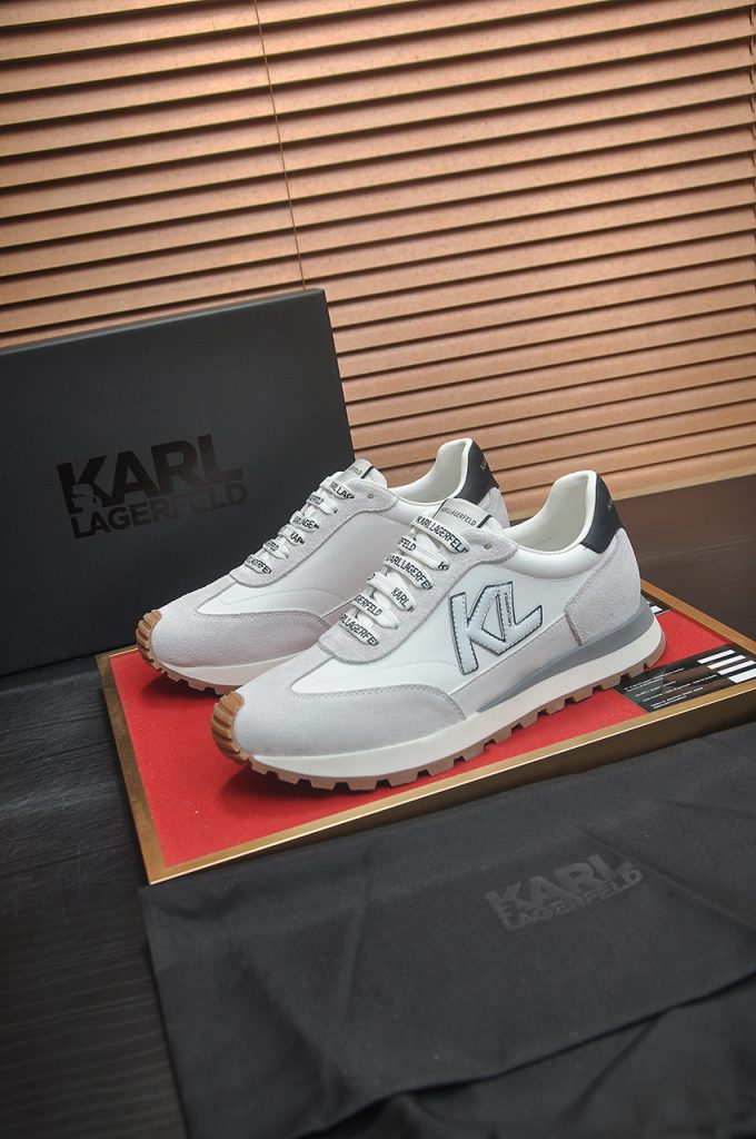 KARL LAGERFELD 男性 スニーカー ホワイト ファッション ブランド ストリートスタイル 🌟 - 画像 4
