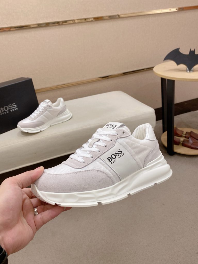HUGO BOSS メンズ スニーカー ホワイト グレー 2色展開 シンプルデザイン 人気モデル 🎩 - 画像 3