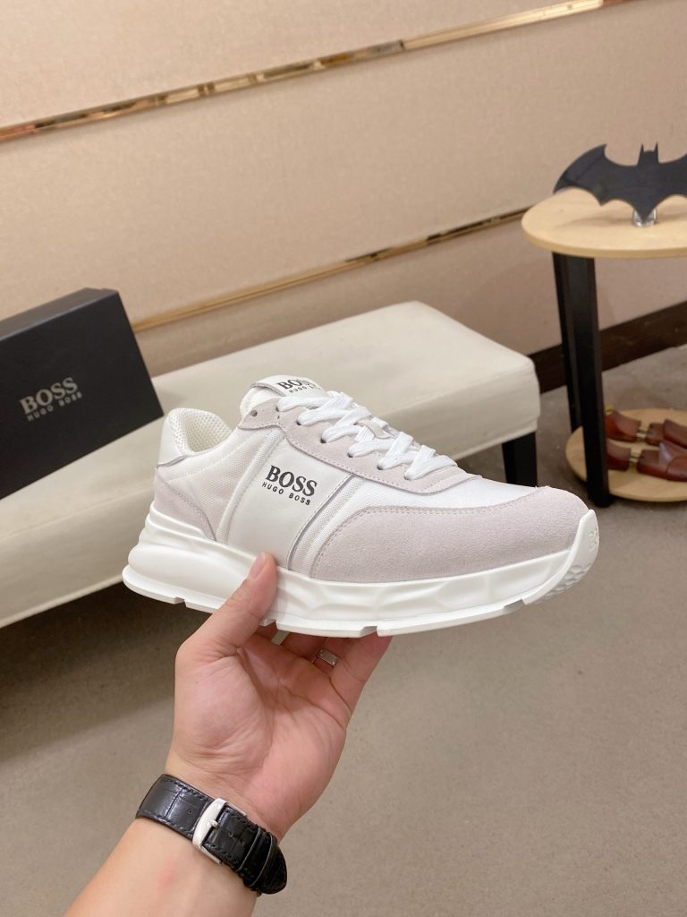 HUGO BOSS メンズ スニーカー ホワイト グレー 2色展開 シンプルデザイン 人気モデル 🎩 - 画像 4