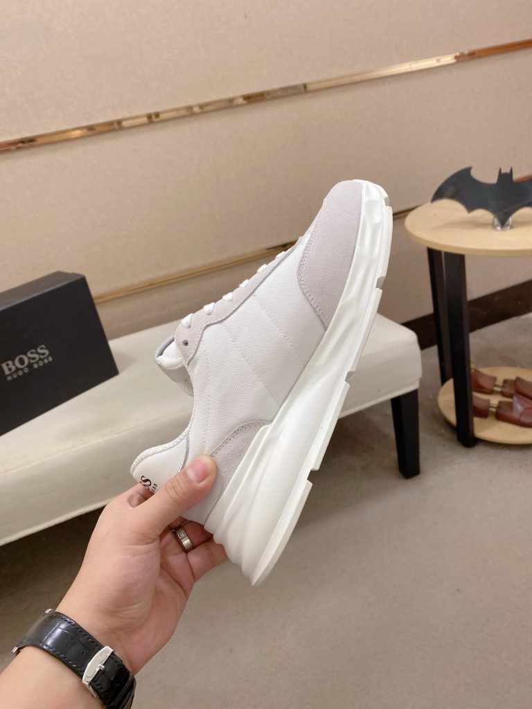 HUGO BOSS メンズ スニーカー ホワイト グレー 2色展開 シンプルデザイン 人気モデル 🎩 - 画像 5