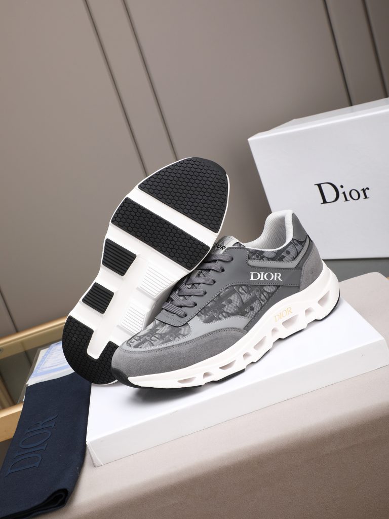 Dior メンズ スニーカー グレー レザー デザイン 3色入 🎁 - 画像 3