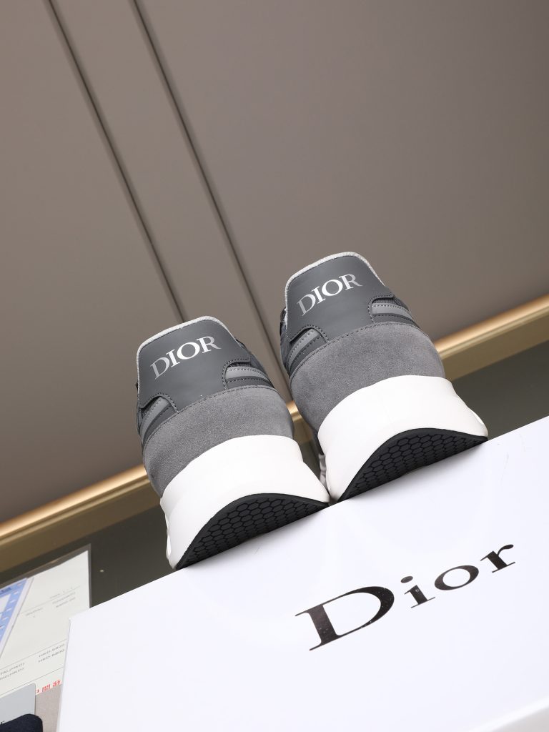 Dior メンズ スニーカー グレー レザー デザイン 3色入 🎁 - 画像 5