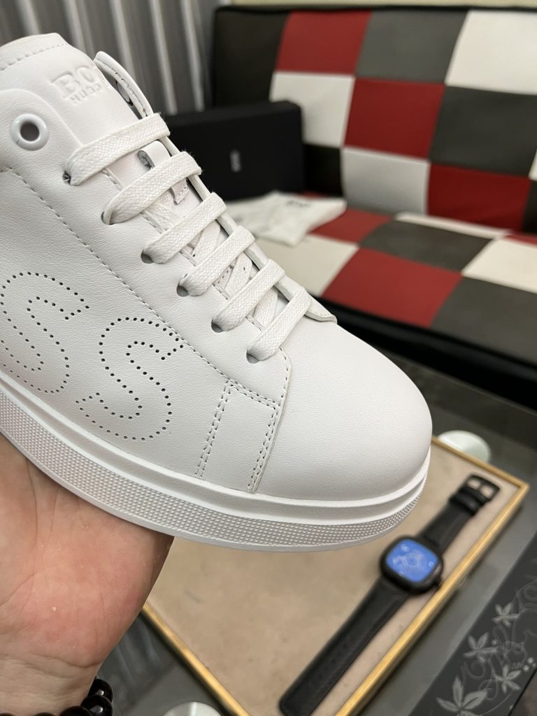 ボス メンズ スニーカー ホワイト 本革 デザイン ファッション 2色入 🎩 - 画像 6