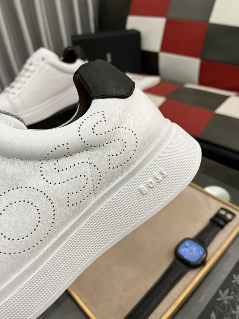ボス メンズ スニーカー ホワイト 本革 デザイン ファッション 2色入 🎩 - 画像 7