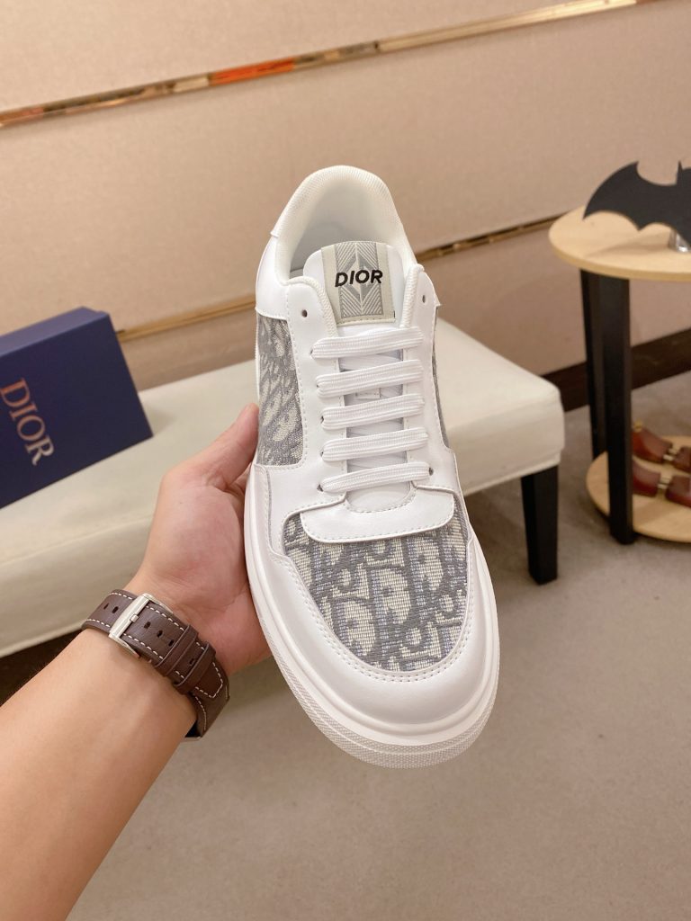 Dior メンズ スニーカー ホワイト グレー ディオール ロゴ プレート ランニングシューズ 64文字 - 画像 2